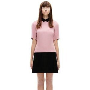 Victoria Beckham Blossom Pink & Black  Contast Collar Mini Dress size 6